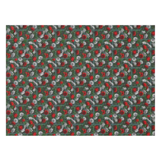 Rote Rosen Tischdecke (Vorderseite (Horizontal))