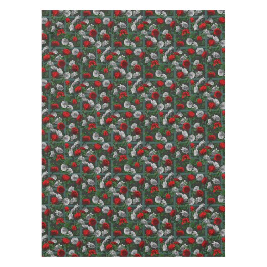 Rote Rosen Tischdecke (Vorderseite)