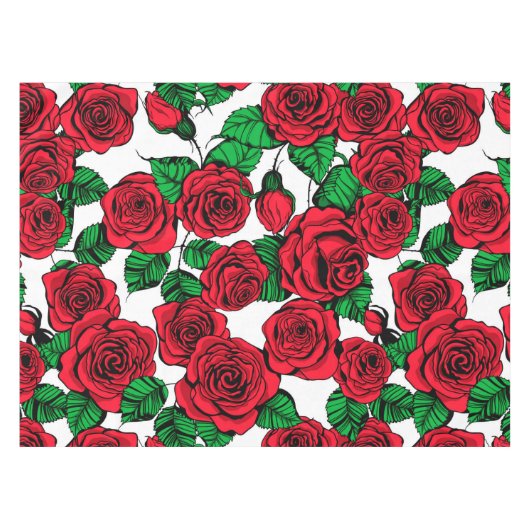 Rote Rosen Tischdecke (Vorderseite (Horizontal))