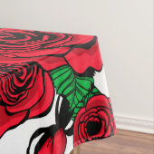 Rote Rosen Tischdecke (Beispiel)