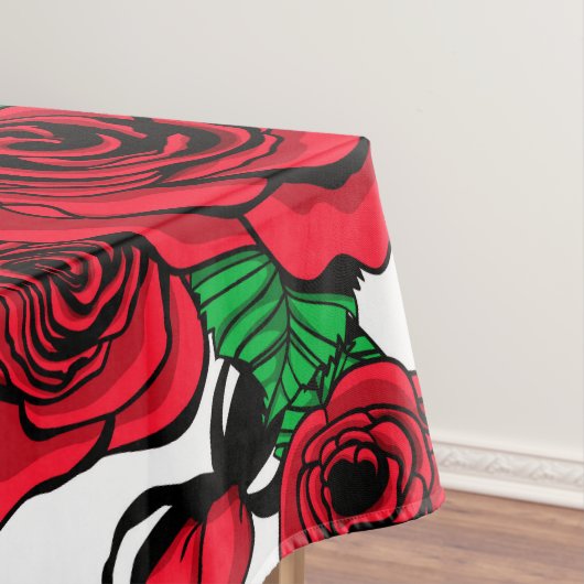 Rote Rosen Tischdecke (Beispiel)