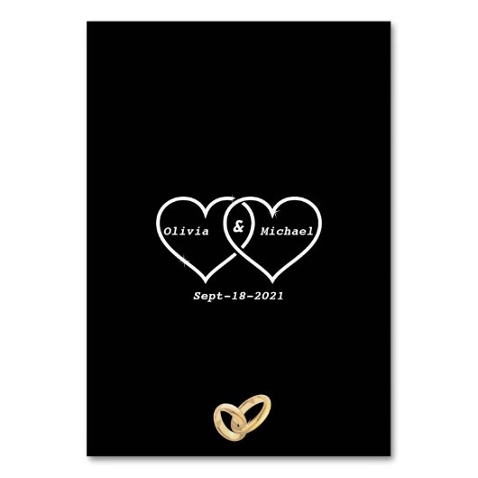 Rote Rosen Tischnummer (Rückseite)