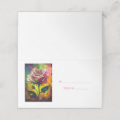 Rote Rosen Tischnummer Platzkarte (Außenseite Aufgefaltet)