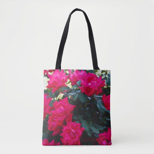 ROTE ROSEN TOTE BAG TASCHE (Vorderseite)