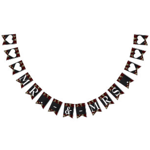 Rote Rosen Totenköpfe Schwarze Florale Gothic Mr. Wimpelkette