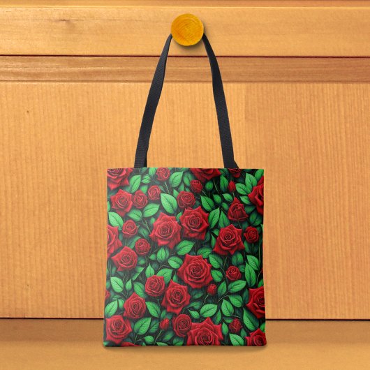 Rote Rosen-Tragetasche Tasche