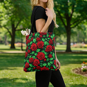 Rote Rosen-Tragetasche Tasche