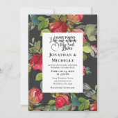 Rote Rosen über Christliche Hochzeiten Einladung (Vorderseite)