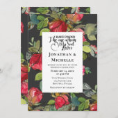 Rote Rosen über Christliche Hochzeiten Einladung (Vorne/Hinten)