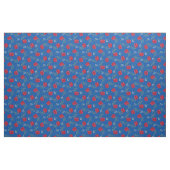 Rote Rosen über Mittelblauer Calico Stoff (Fat Quarter (45,7 x 55,9 cm))