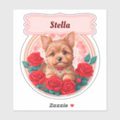 Rote Rosen und bezaubernde Yorkshire-Gewohnheiten Aufkleber (Blatt)