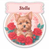 Rote Rosen und bezaubernde Yorkshire-Gewohnheiten Aufkleber (Vorderseite)