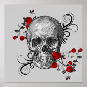 Rote Rosen und Black Skull Poster (Vorne)