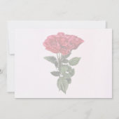Rote Rosen und Blätter Einladung (Rückseite)