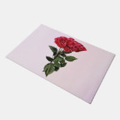Rote Rosen und Blätter Fußmatte (Schrägansicht)