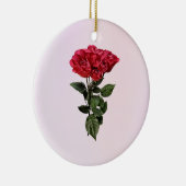 Rote Rosen und Blätter Keramik Ornament (Rechts)