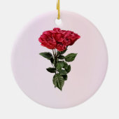 Rote Rosen und Blätter Keramik Ornament (Hinten)