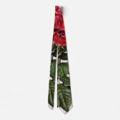 Rote Rosen und Blätter Krawatte (Rückseite)