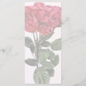 Rote Rosen und Blätter Menükarte (Rückseite)