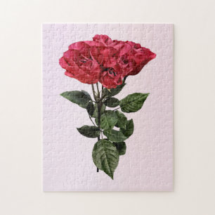 Rote Rosen und Blätter Puzzle