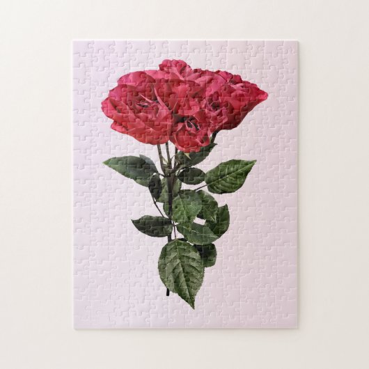 Rote Rosen und Blätter Puzzle (Vertikal)