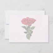 Rote Rosen und Blätter RSVP Karte (Rückseite)
