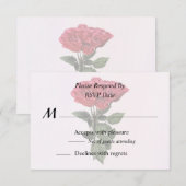 Rote Rosen und Blätter RSVP Karte (Vorne/Hinten)