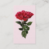 Rote Rosen und Blätter Visitenkarte (Rückseite)