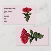 Rote Rosen und Blätter Visitenkarte (Vorne/Hinten)