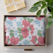 Rote Rosen und Blumenmuster Seidenpapier (Geschenk)