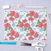 Rote Rosen und Blumenmuster Seidenpapier (Handwerk)