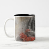 Rote Rosen und Engel Zweifarbige Tasse (Links)