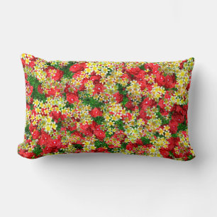Rote Rosen und Frangipanis, Lumbalkissen Lendenkissen