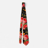 ROTE ROSEN UND GELBE SCHALTFLÄCHEN KRAWATTE (Rückseite)
