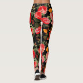 ROTE ROSEN UND GELBE SCHALTFLÄCHEN LEGGINGS (Rückseite)