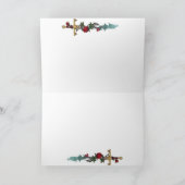 Rote Rosen und Gold Butterfly Card Karte (Innenseite)