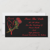 Rote Rosen und Herz-Hochzeit speichern das Datum Save The Date (Vorderseite)