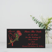 Rote Rosen und Herz-Hochzeit speichern das Datum Save The Date (Stehend Vorderseite)