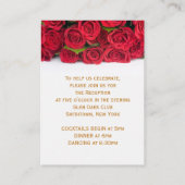 Rote Rosen und Herz Hochzeitsempfang Begleitkarte (Rückseite)