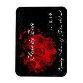 Rote Rosen und Herz-Wirbel Hochzeitsszenarien spei Magnet (Vertikal)