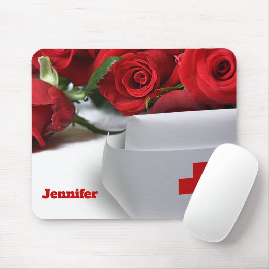 Rote Rosen und Individuelle Name-Geschenke für Kra Mousepad (Mit Mouse)