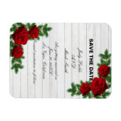 Rote Rosen und Kiefernwein Weihnachten Save the Da Magnet (Horizontal)