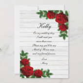 Rote Rosen und Kiefernzweig Weihnachtsfeiertage Tr Einladung (Vorderseite)