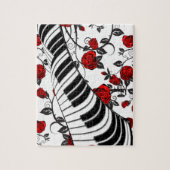 Rote Rosen und Klaviertasten, Blickfang! Puzzle (Vertikal)