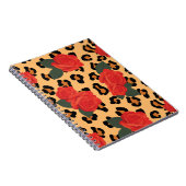 Rote Rosen und Leopardendruck Notizblock (Rechte Seite)
