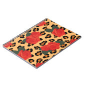 Rote Rosen und Leopardendruck Notizblock (Linke Seite)