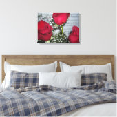 Rote Rosen und Noten Leinwanddruck (Insitu (Schlafzimmer))