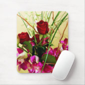 Rote Rosen und Orchideen_ Mousepad (Mit Mouse)