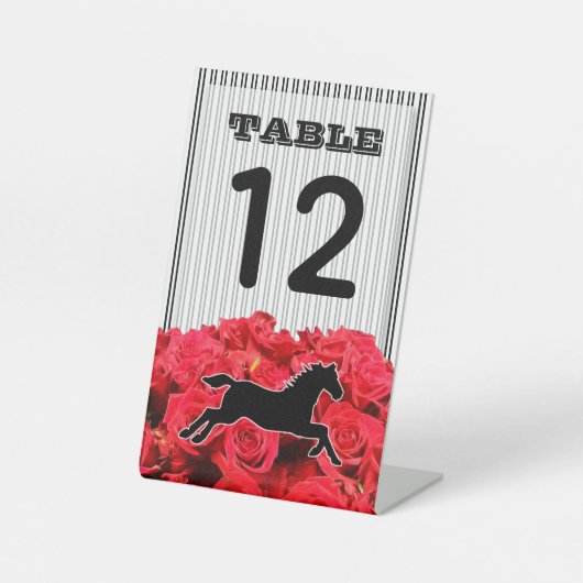 Rote Rosen und Racehorse Derby Brautparty Sockelschild (Vorderseite)