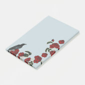 Rote Rosen und Raven Post-it Klebezettel (angewinkelt)